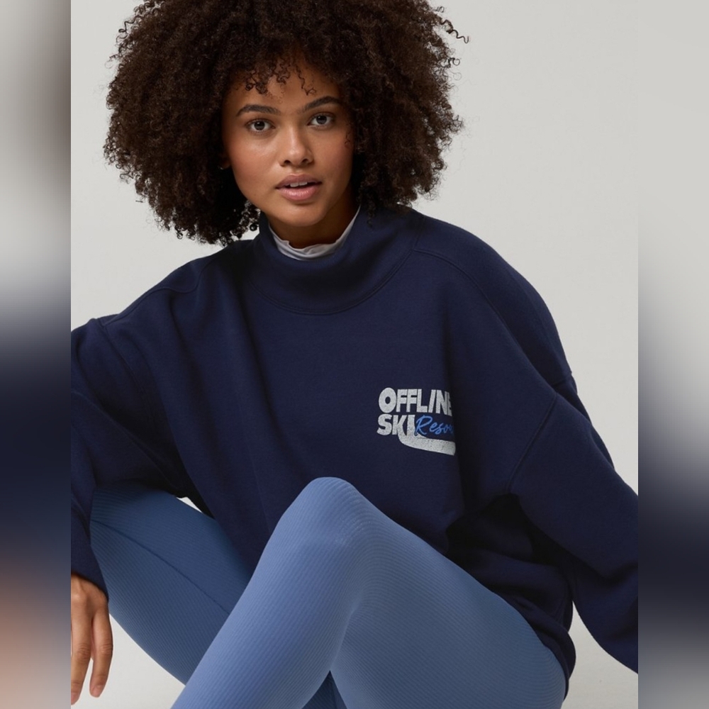 Womens Offline By Aerie Cloud Fleece Oversized Mockneck Sweatshirt